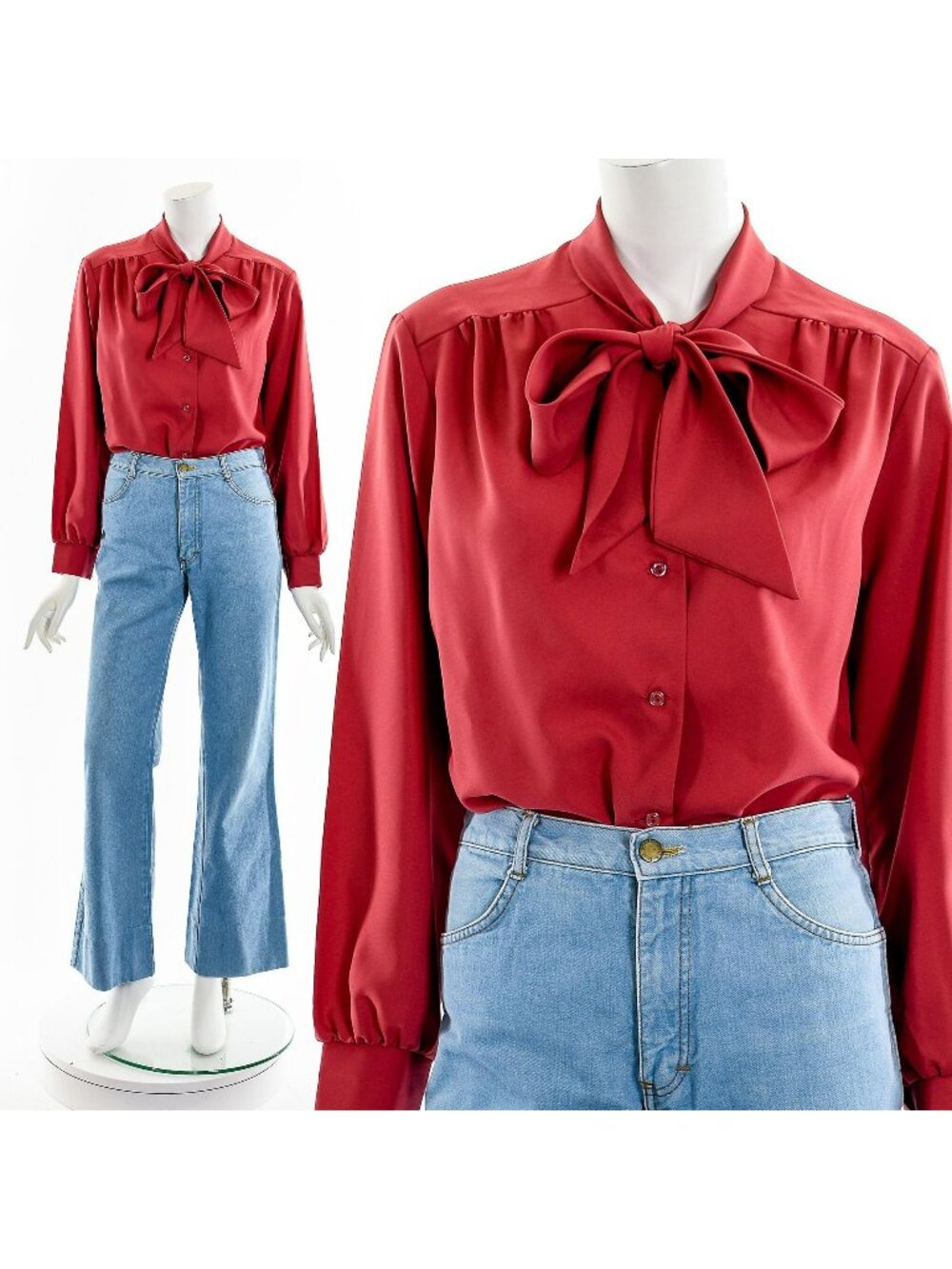 Oversized Bow Necktie Blouse